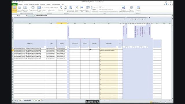 Таблица Комплектация 1.0