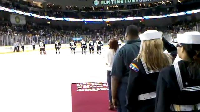 Amanda Geisel Sings National Anthem @ Walleye Game