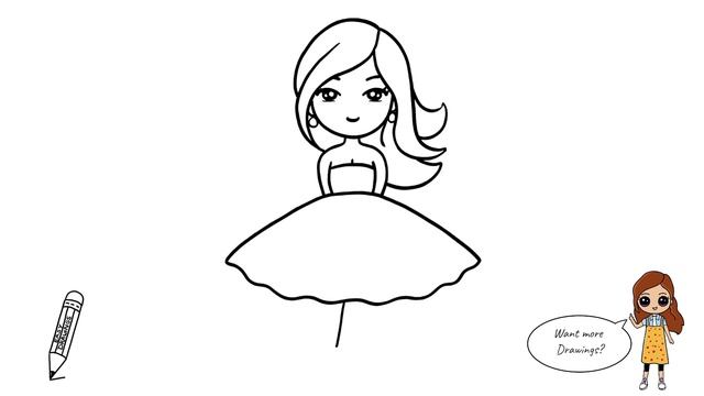 How To Draw A Barbie Doll | How To Draw A Cute Girl Step By Step Easy Drawings