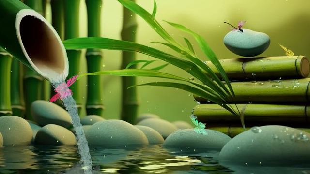 Relaxing Bamboo Piano Music  Water Sounds  Bamboo Calming Music Meditation Music Nature Sounds
