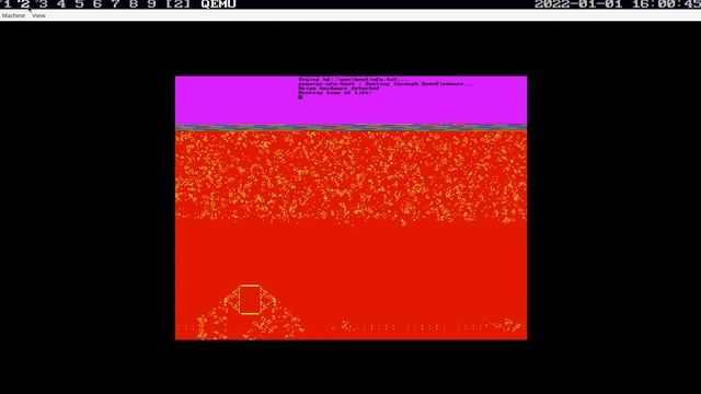 Game Of Life Running On Bare-metal PowerPC Macintosh (emulated)