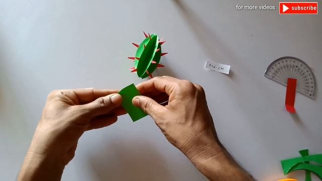 Paper Cactus For Room Decoration / How To Make Paper Cactus Flower / Paper Flowers Cacuts