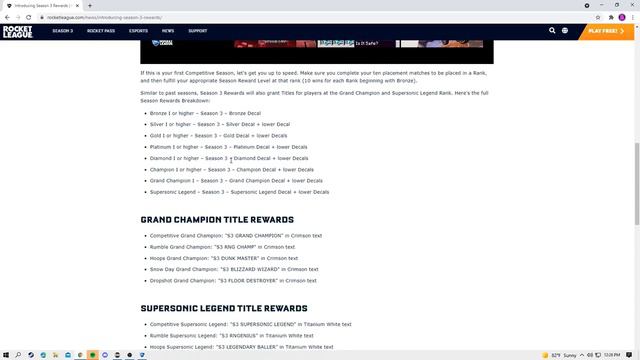 ROCKET LEAGUE SEASON 3 RANKED REWARDS - SEASON 3 COMPETITIVE REWARDS RL ANNOUCED!!