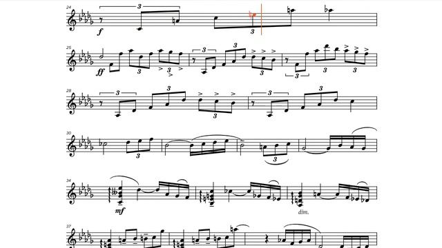 Rhapsody On A Theme Of Paganini, Variation 18, (Rachmaninoff 1927), C-Instrument Play Along