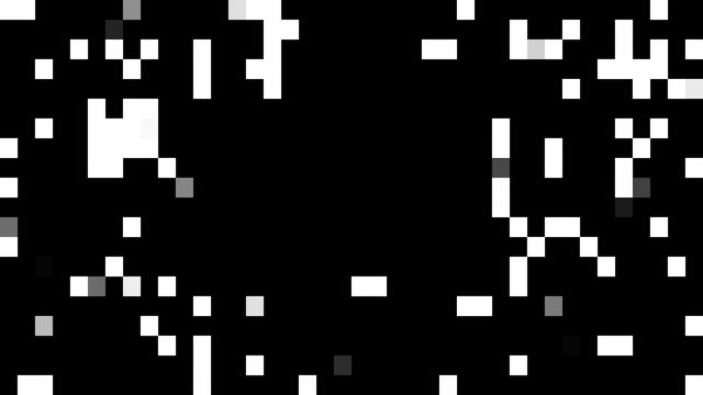 Чёрно-белый пиксельный видеофон, футаж / Background, Futage Black And Write Pixel