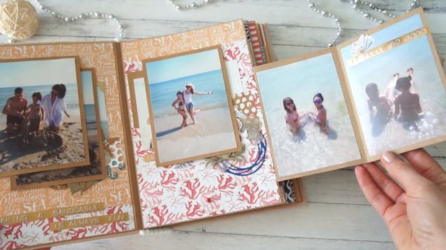 Скрапбукинг. Обзор морского альбома с фотографиями. Работа для СП