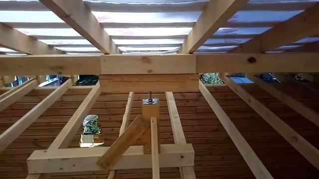 Двускатная крыша на регулируемых опорах.