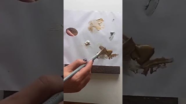 Создание фактурной интерьерной картины Бронзовый закат. Интерьерный художник Людмила Липовская