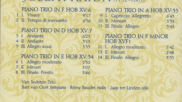 Haydn Edition - Joseph Haydn,Piano Trios Hob XV-6, 7, 34, 35 & F1