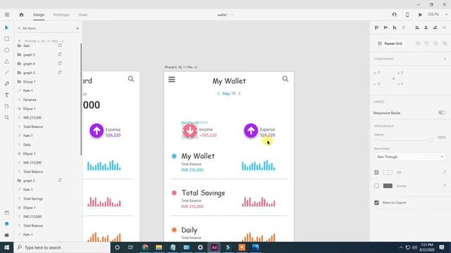 Money Management Mobile App Design | Design In Adobe XD | Adobe XD Advance