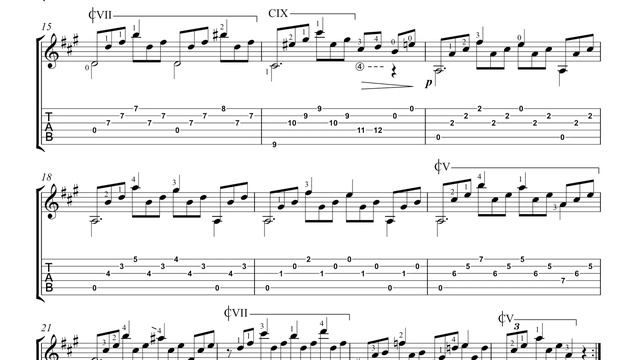 Op. 60, No. 3 TABS - Matteo Carcassi | Classical Guitar | Sheet Music Archive SMAA