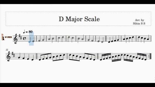 D Major Scale Play Along And Learn