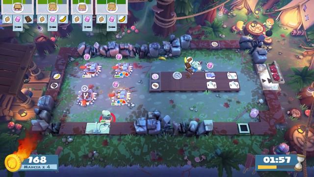 (outdated) Overcooked 2. Campfire Cook Off 1-2 | 2 Players Online Coop 4 Stars | Score: 1692