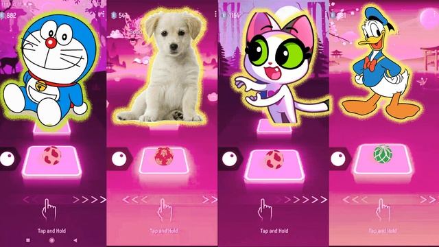Doraemon Vs Cute Dog  Vs Purr Purr Vs Donald Duck |Tiles Hop EDM Rush