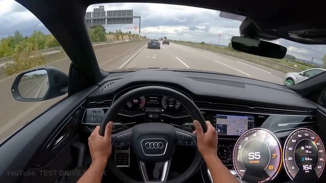 Audi Q8 максимальная скорость автобан POV