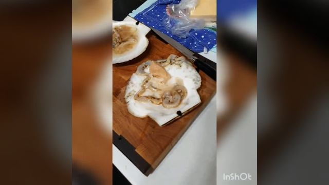 Гребешок под сливочно-чесночным соусом!!! гребешок серегерблогер  морепродукты