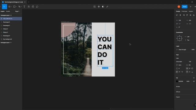 Background Image Text Add Create A Post | Figma Tutorial  Skill Learning Studio