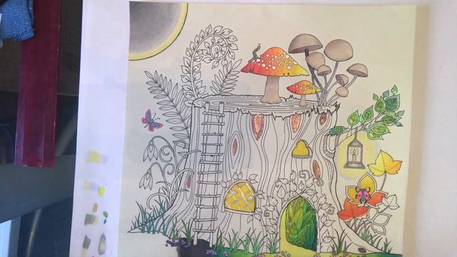 Tutorial 3 Johanna Basford Enchanted Forest Tree House - Light Sources - Lantern & Glowing Butterfl