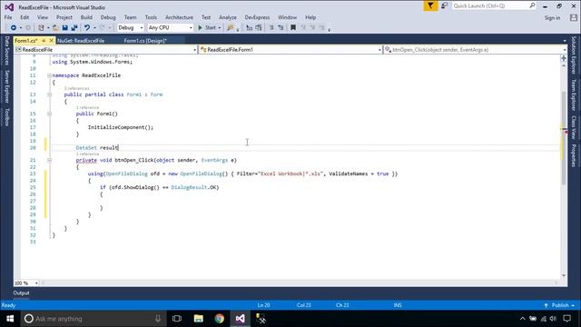 C# Tutorial - How To Read Excel File | FoxLearn