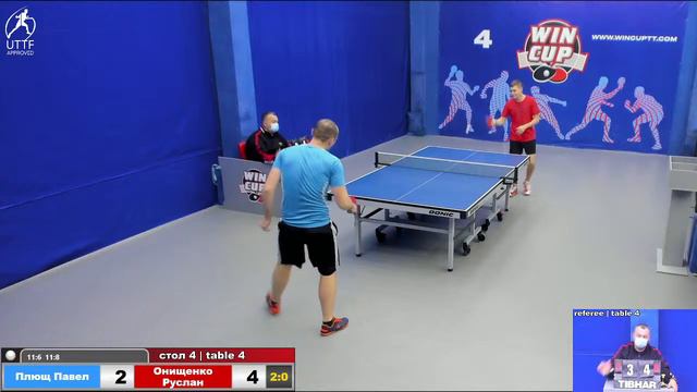 15:00 Плющ Павел  3-2 Онищенко Руслан стол 4  ЮГ-3 16.12.21