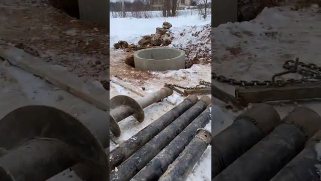 Закончили бурение колодца на 12 колец в Можайске. Набралось 2 кольца воды
