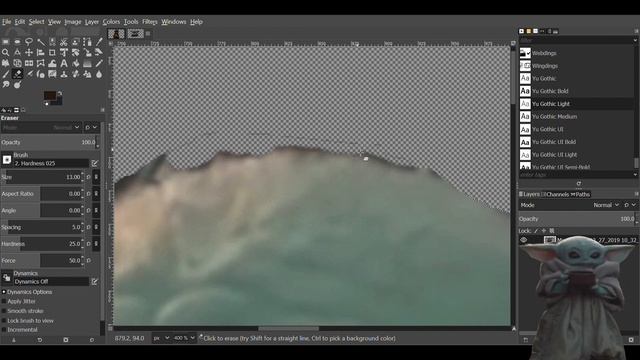 GIMP Quick Edit Of Baby Yoda