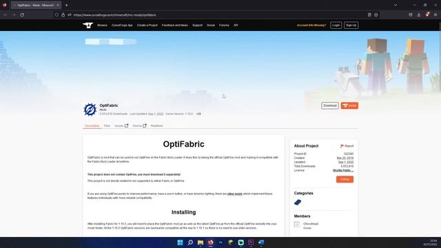 Installation FABRIC + OPTIFINE 1.19.2 [FR]