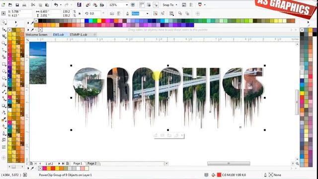 CorelDraw X7 Tutorial - Wet Paint Effect - Frist Time In Coreldraw - Best Idea By As Graphics