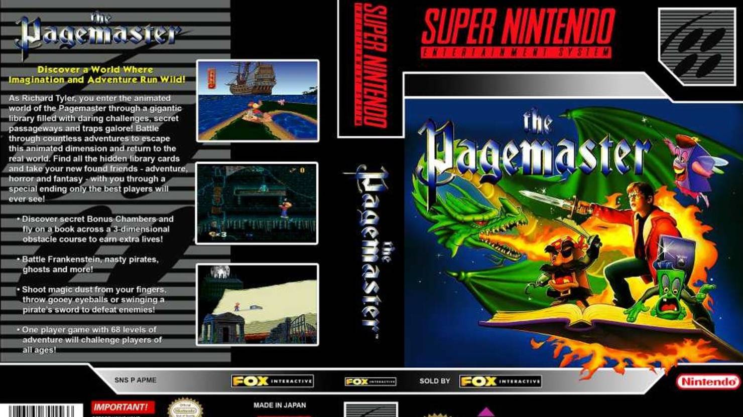 Super Nintendo (Snes) 16-bit The Pagemaster Long Play / Повелитель Страниц Прохождение
