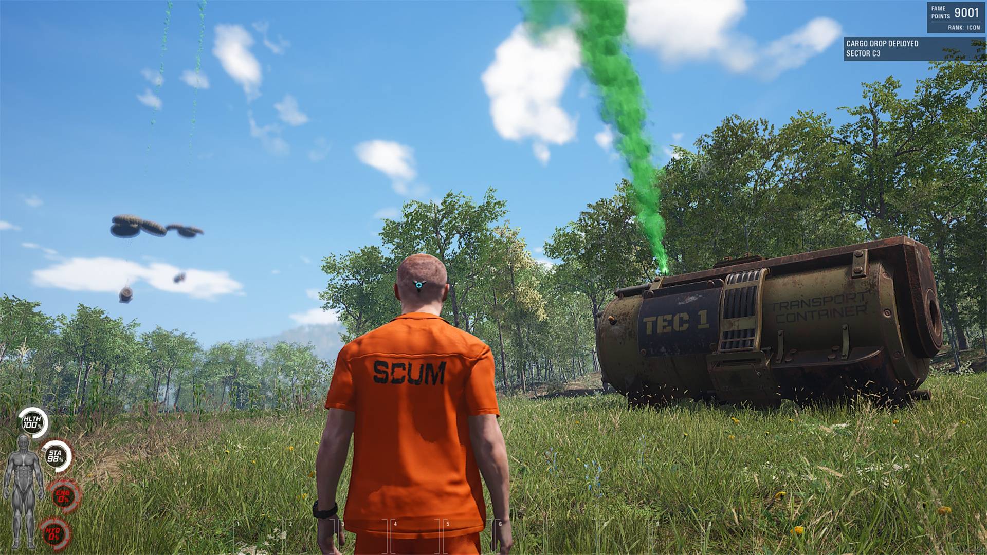 SCUM выживание Заключенного сбрасывают на остров где он выживает среди зомби мутантов и роботов