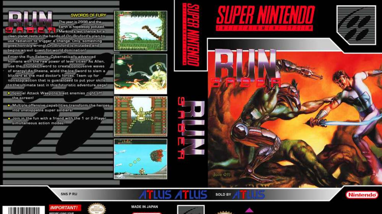 Super Nintendo (Snes) 16-bit Run Saber / Беги Сабля Прохождение / Long Play