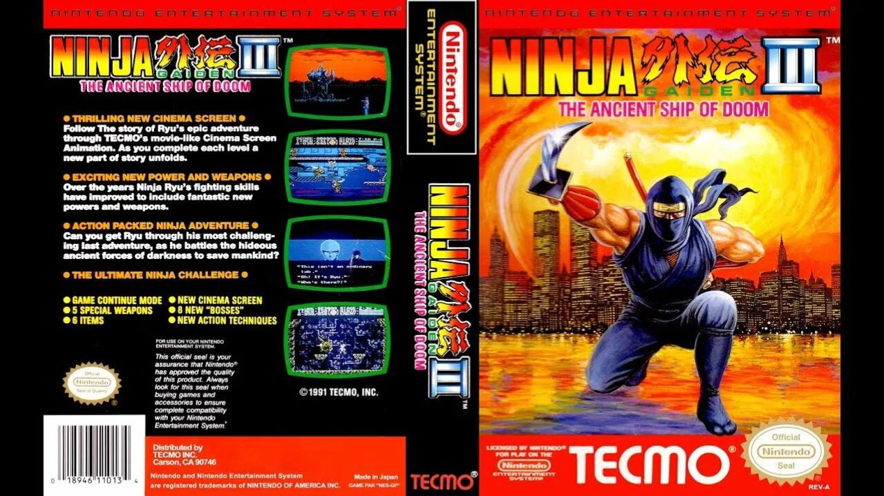 Dendy (Famicom,Nintendo,Nes) 8-bit Ninja Gaiden 3 The Ancient Ship of Doom Полное Прохождение