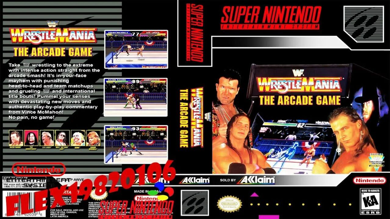 Super Nintendo (Snes) 16-bit WWF Wrestlemania The Arcade Game
