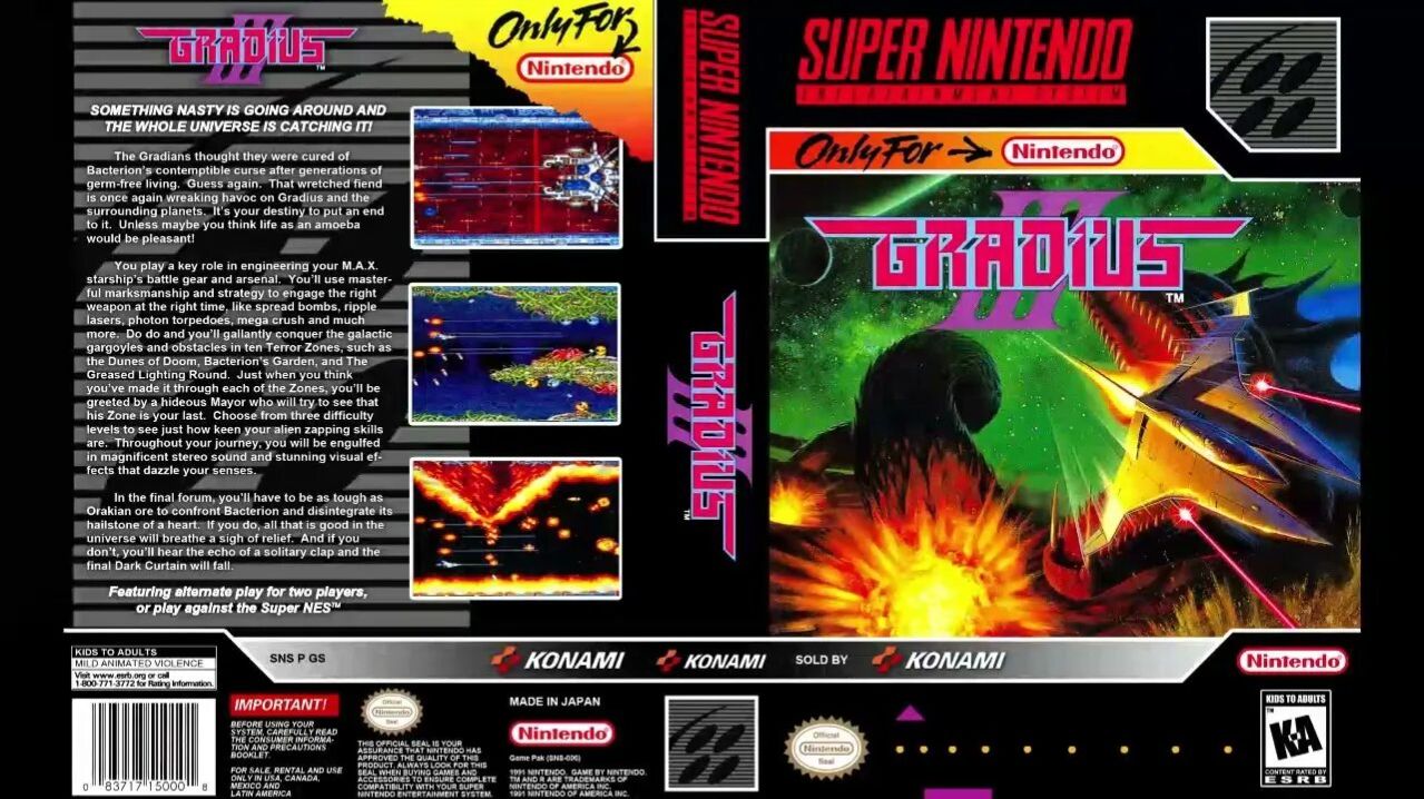 Super Nintendo (Snes) 16-bit Gradius III Полное Прохождение