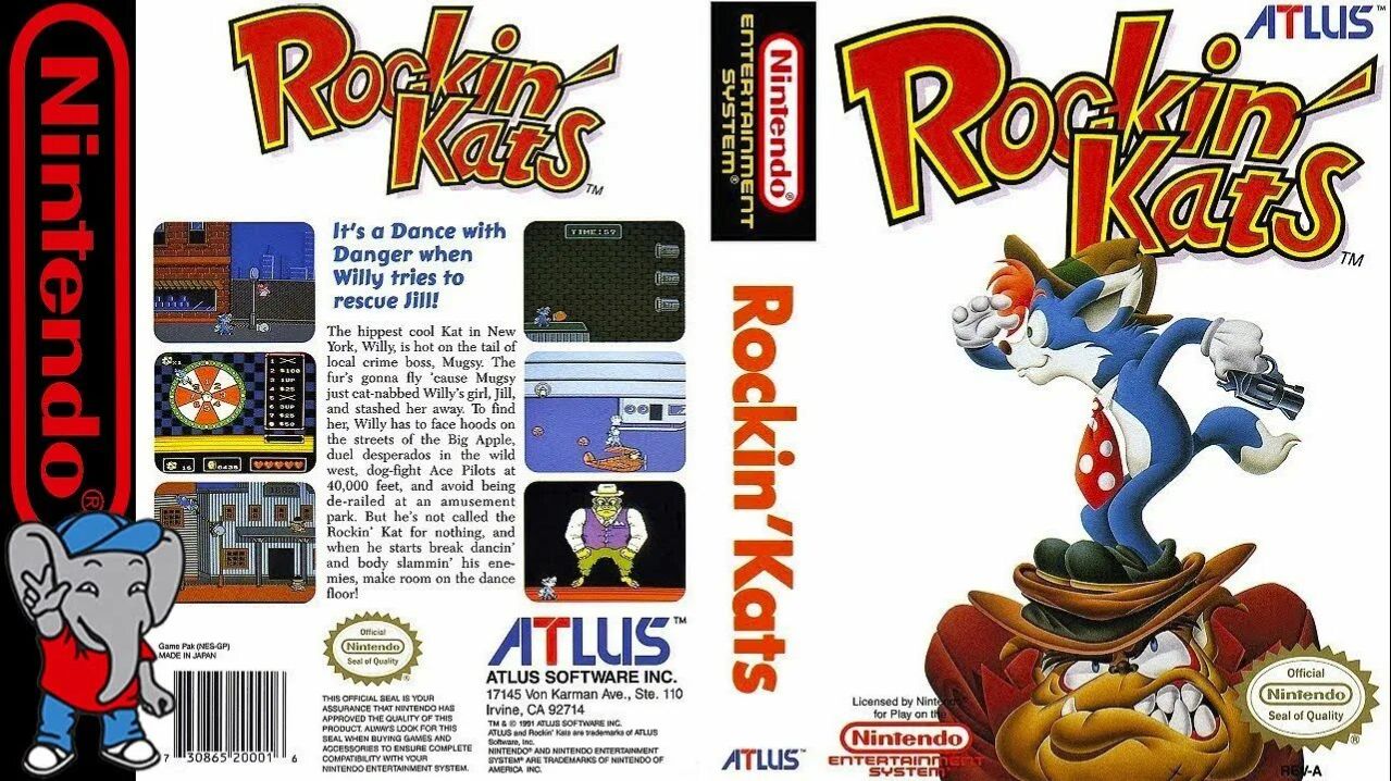 Dendy (Famicom,Nintendo,Nes) 8-bit Rockin Kats Полное Прохождение