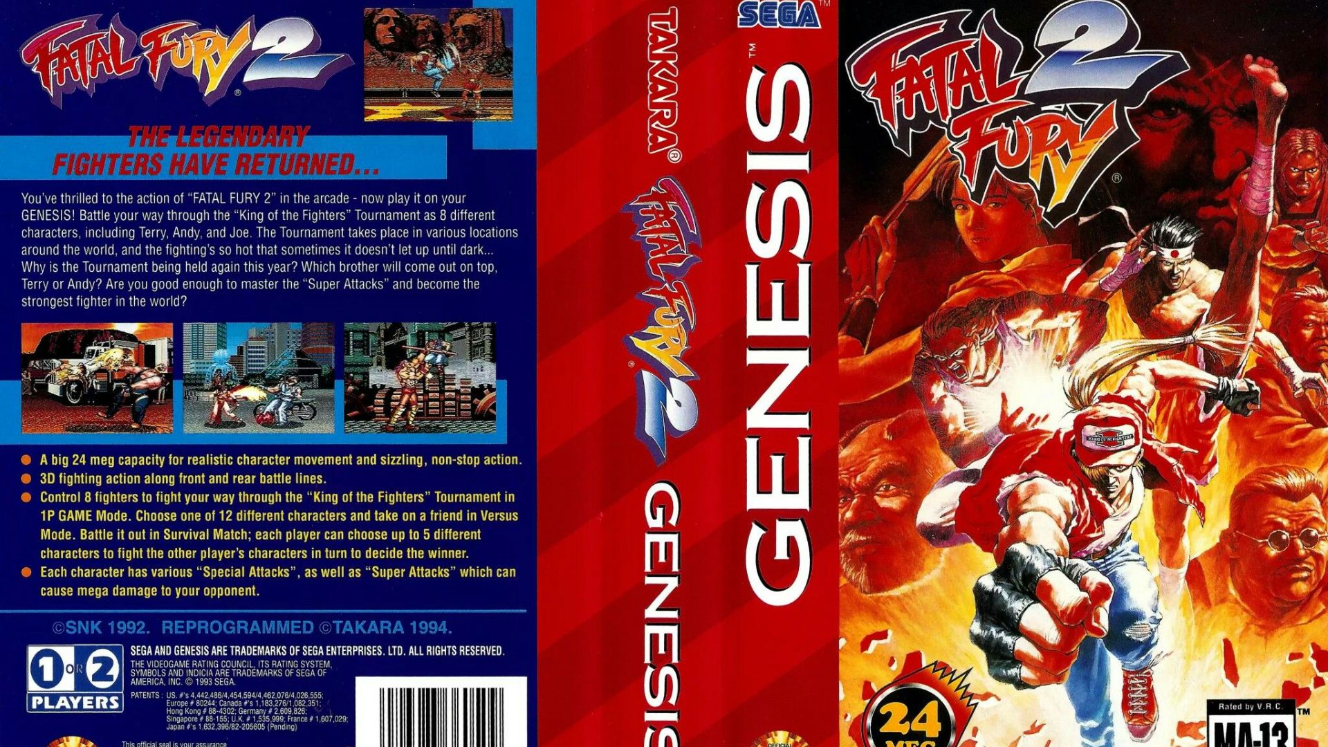Sega Mega Drive 2 (Smd) 16-bit Fatal Fury 2 part Полное Прохождение