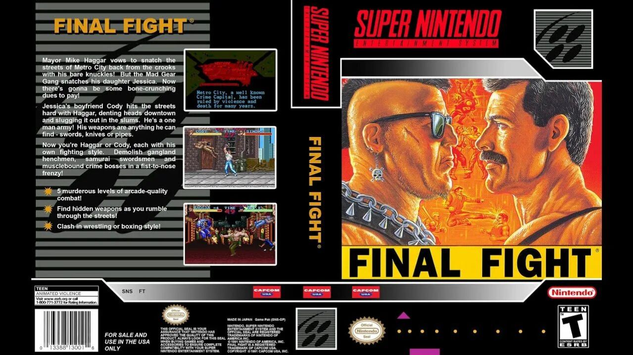 Super Nintendo (Snes) 16-bit Final Fight 1 Полное Прохождение