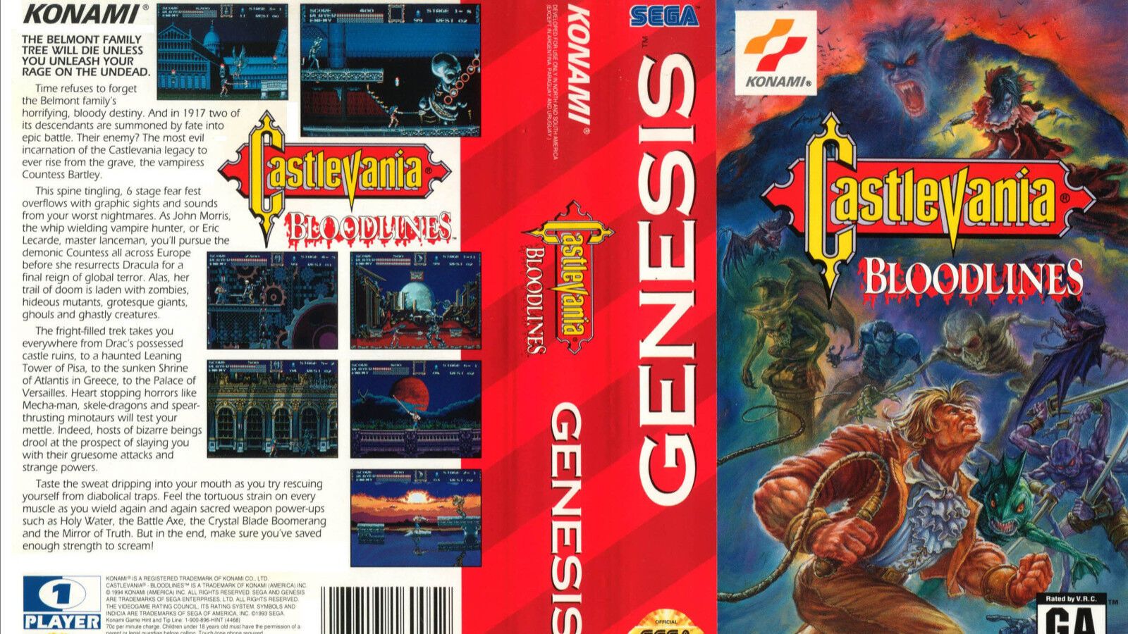 Sega Mega Drive 2 (Smd) 16-bit Castlevania - Bloodlines Полное Прохождение