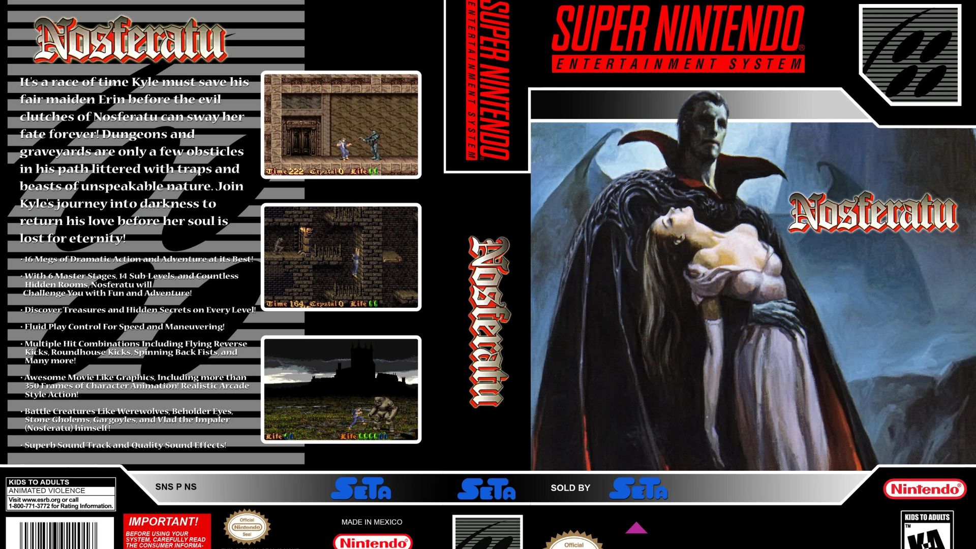 Super Nintendo (Snes) 16-bit Nosferatu Полное Прохождение