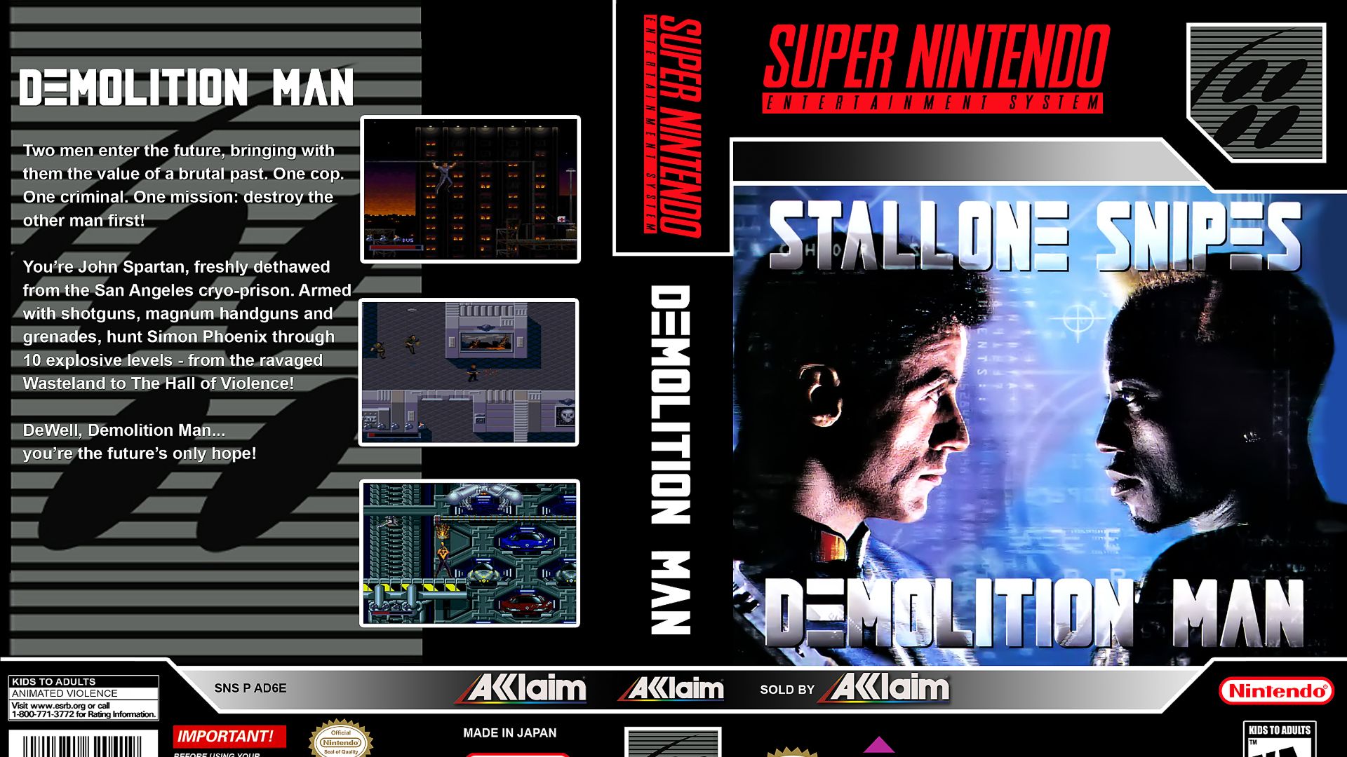 Super Nintendo (Snes) 16-bit Demolition Man Полное Прохождение