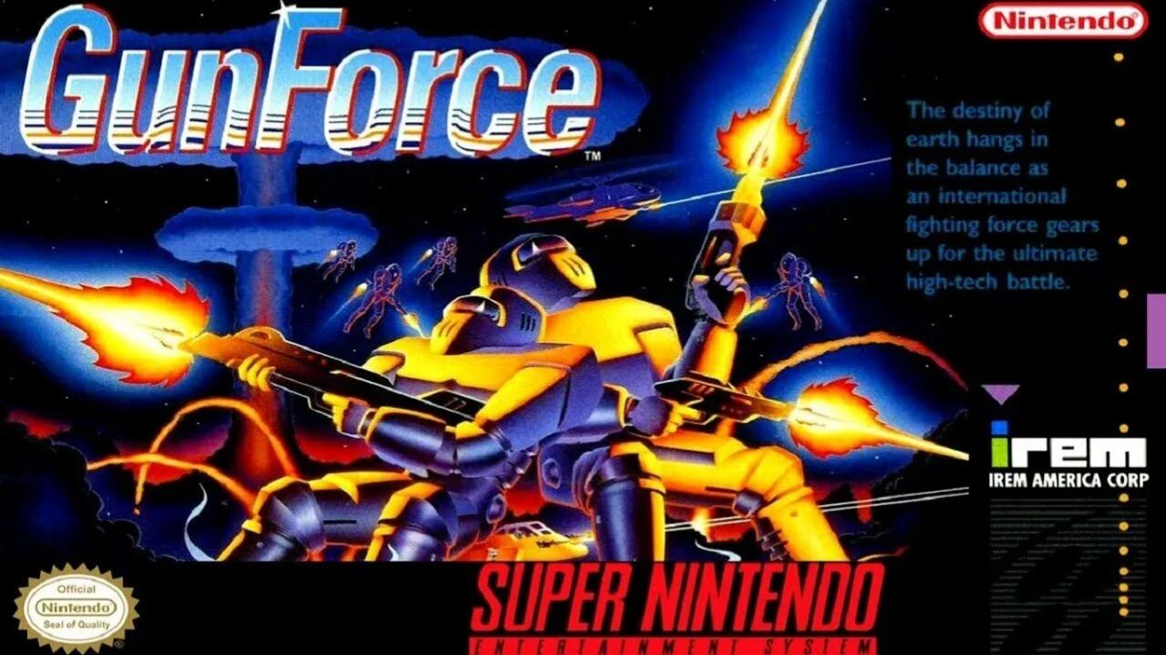 Super Nintendo (Snes) 16-bit Gunforce Battle Fire Engulfed Terror Island Полное Прохождение