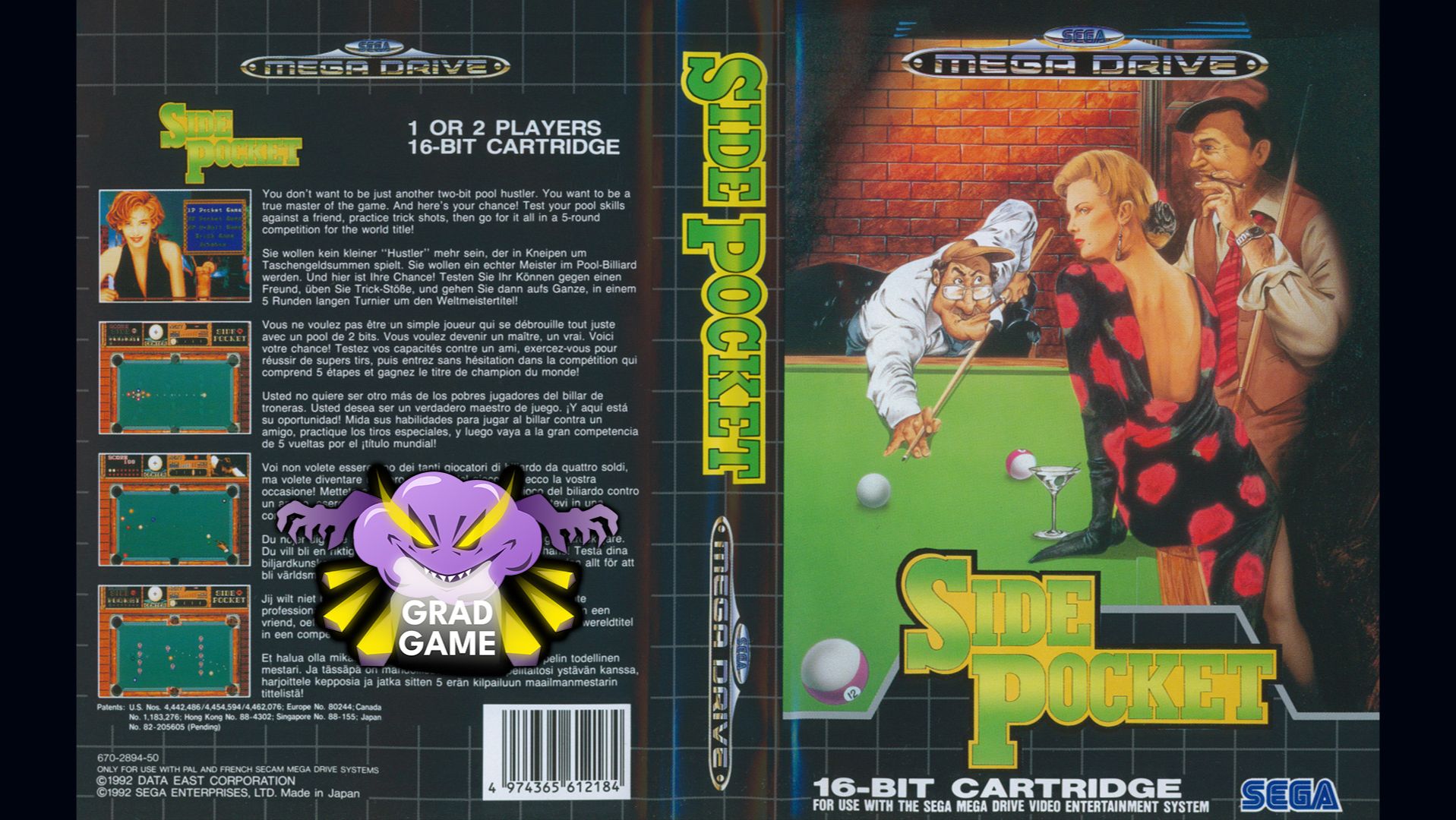 Sega Mega Drive 2 (Smd) 16-bit Side Pocket Полное Прохождение