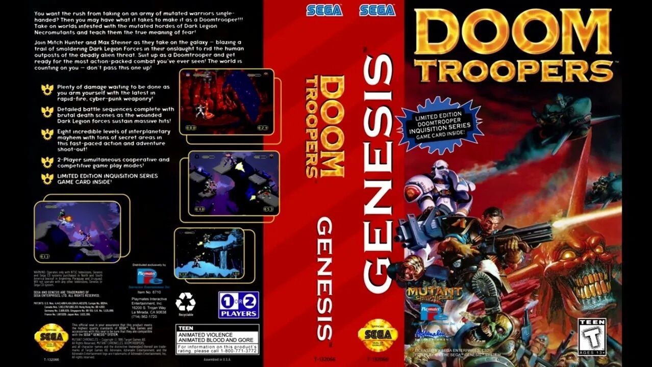 Sega Mega Drive 2 (Smd) 16-bit Doom Troopers - Mutant Chronicles Полное Прохождение
