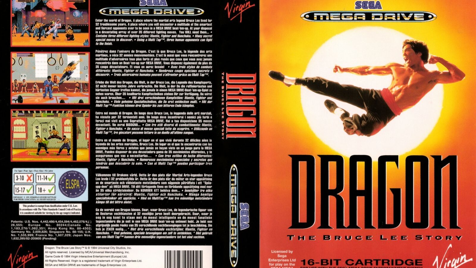 Sega Mega Drive 2 (Smd) 16-bit Dragon The Bruce Lee Story Полное Прохождение