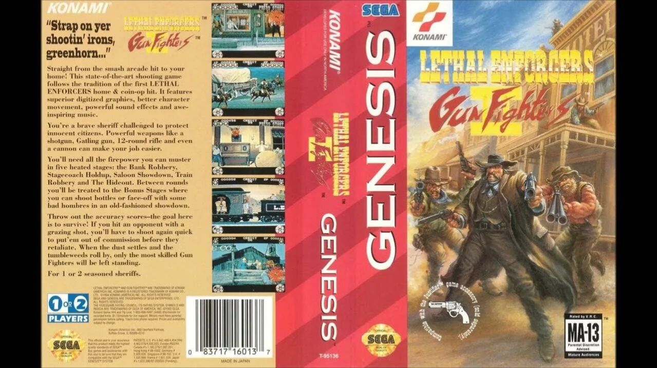 Sega Mega Drive 2 (Smd) 16-bit Lethal Enforcers 2 Gun Fighters Полное прохождение