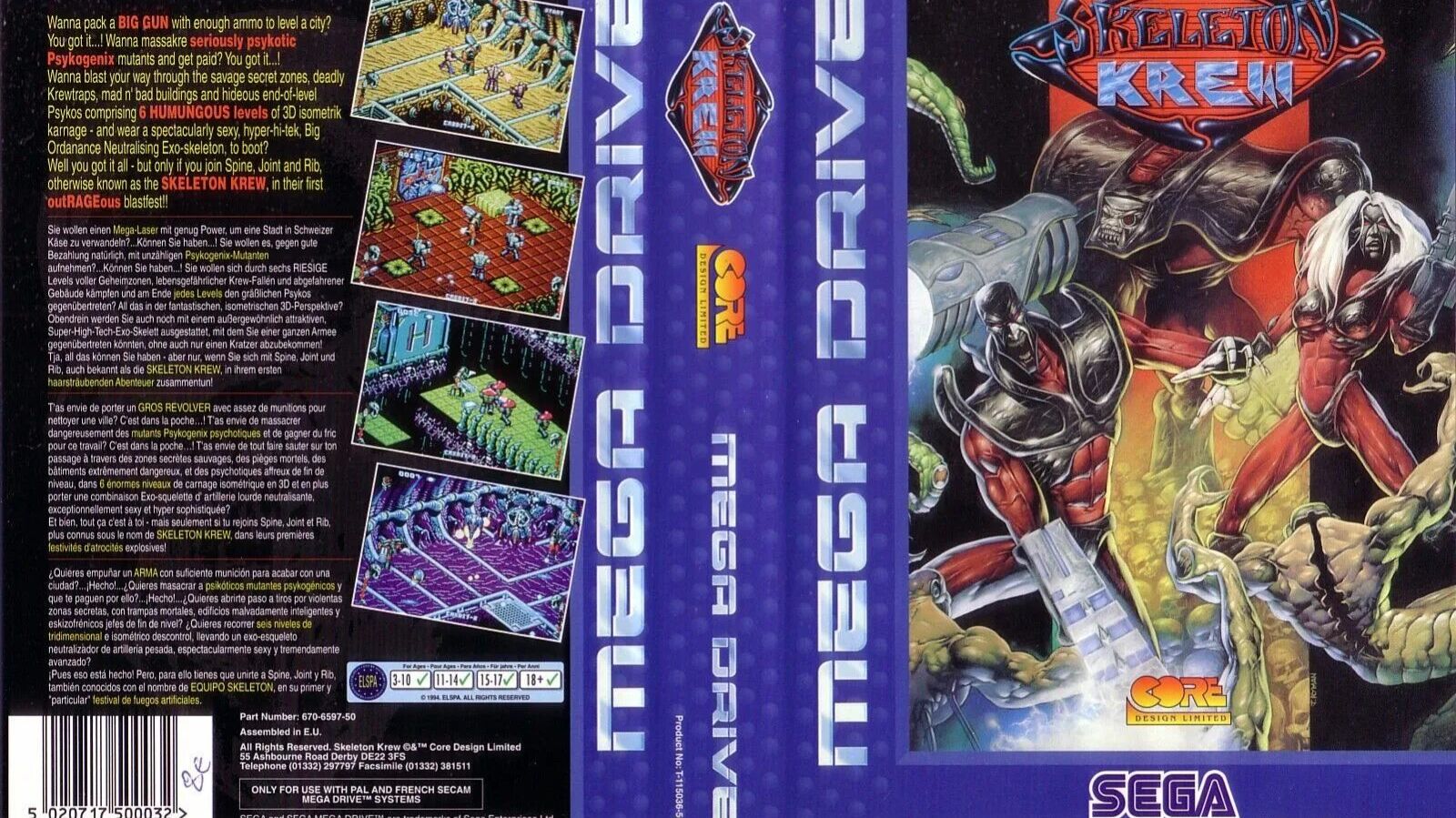 Sega Mega Drive 2 (Smd) 16-bit Skeleton Krew Полное Прохождение