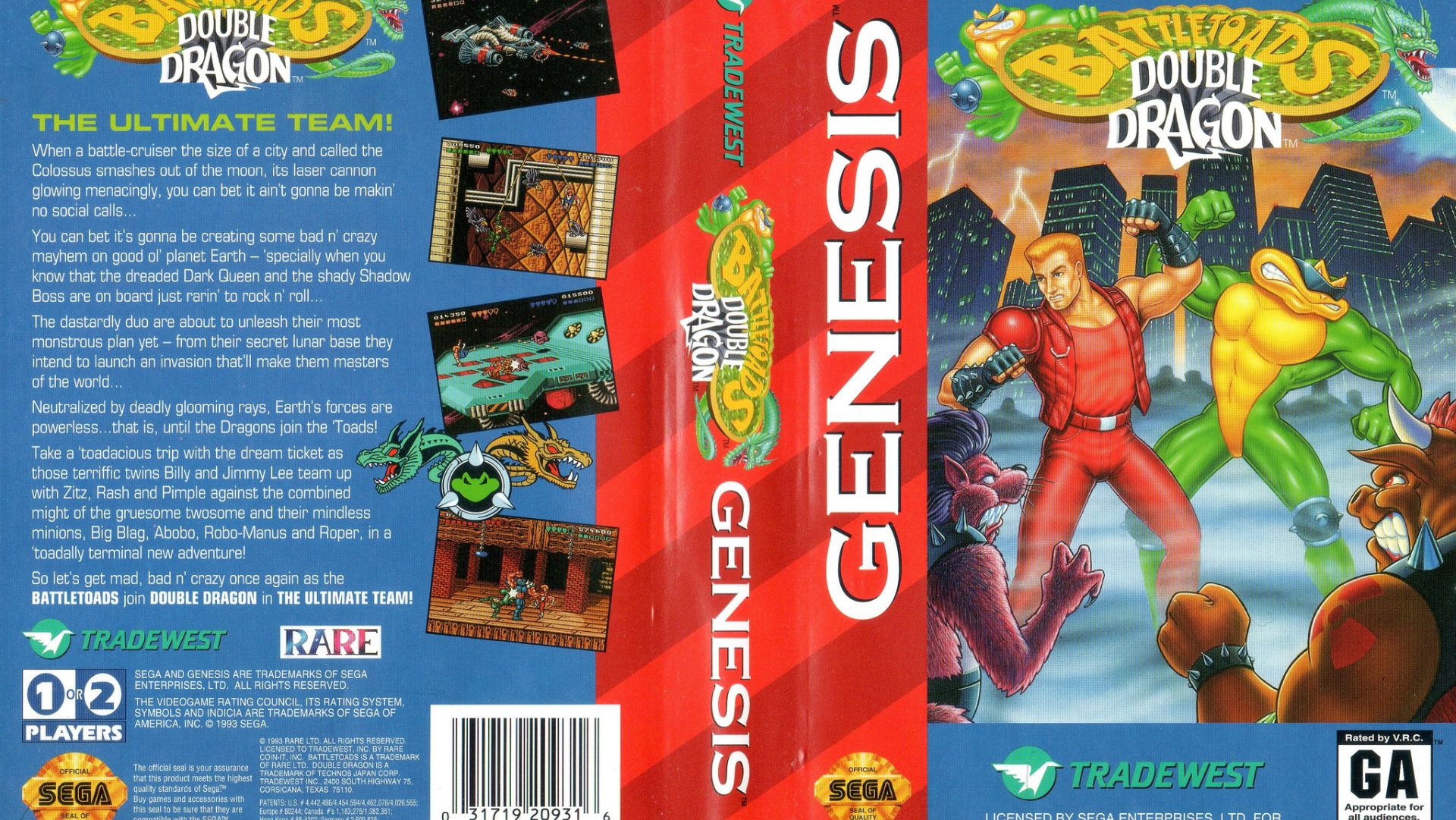 Sega Mega Drive 2 (Smd) 16-bit Battle Toads and Double Dragon Полное прохождение