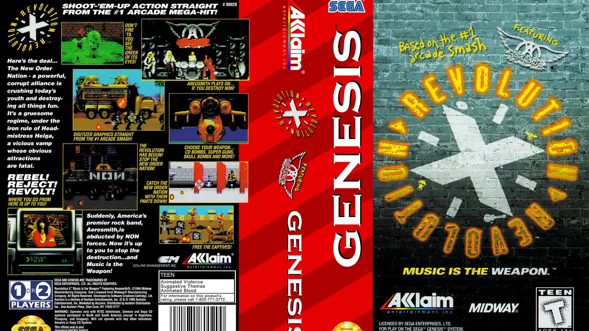 Sega Mega Drive 2 (Smd) 16-bit Revolution X Полное Прохождение