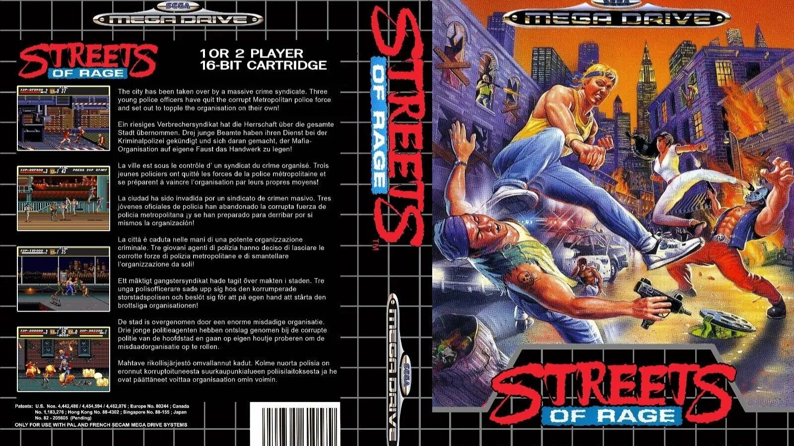 Sega Mega Drive 2 (Smd) 16-bit Streets of Rage 1 (Bare Knuckle) Полное прохождение