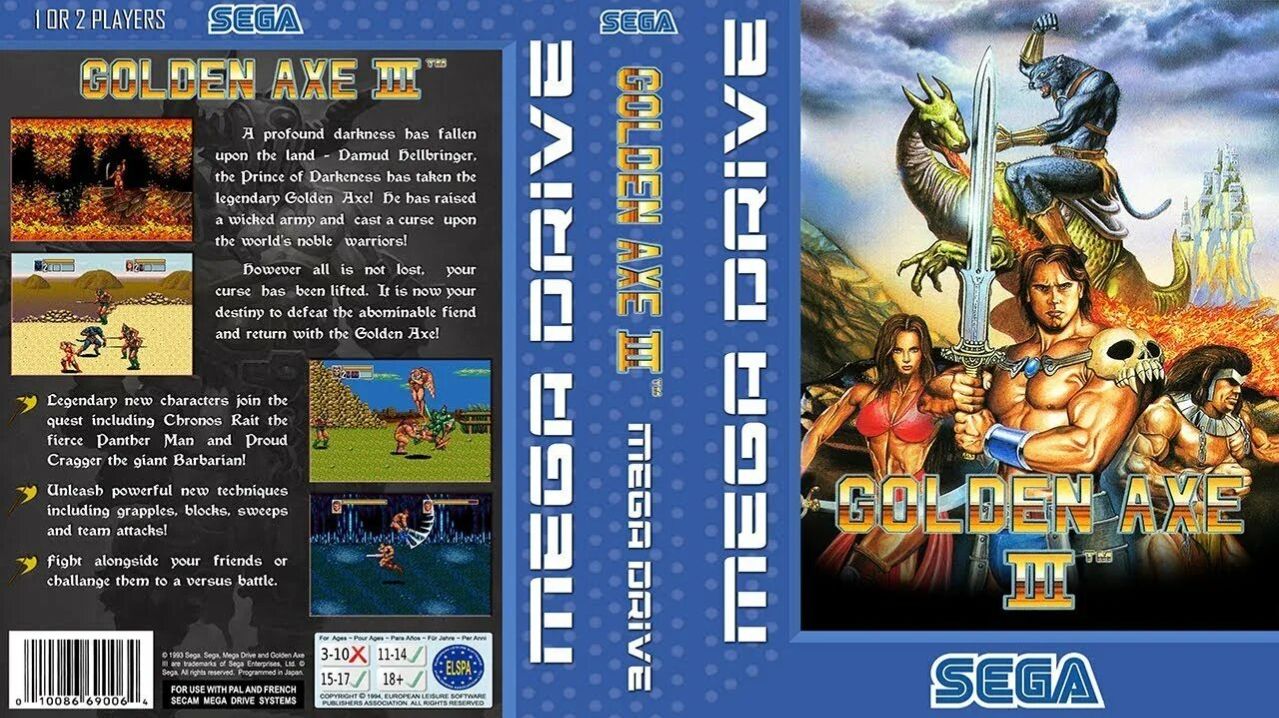 Sega Mega Drive 2 (Smd) 16-bit Golden Axe 3 Полное Прохождение
